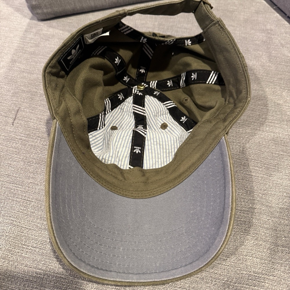 Adidas Hat Strapback Green Black Trefoil Logo Casual Relaxed Baseball Cotton Men - Picture 6 of 7